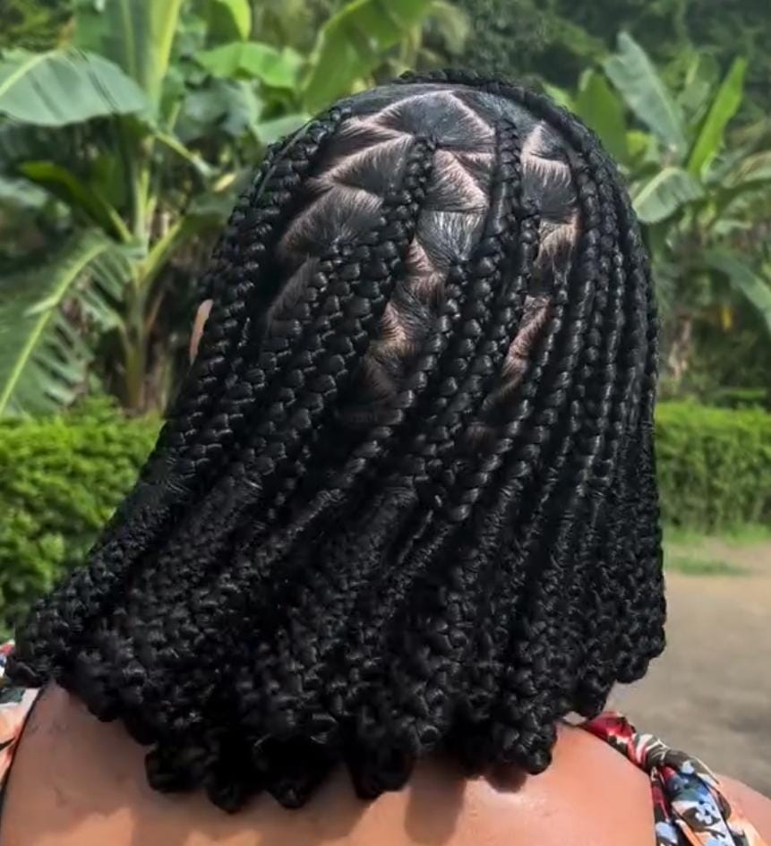 Medium triangle part braid